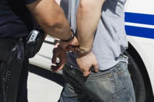 Arrest being captured by police body camera.